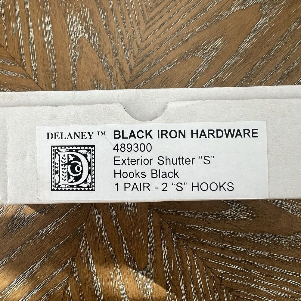 Delaney Black SS Hardware 489300 Exterior Shutter “S” Hooks Pair